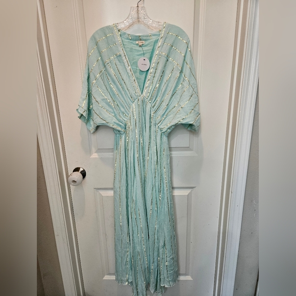 NWT  EN CREME Sabrina Lurex Maxi Dress - Picture 3 of 9
